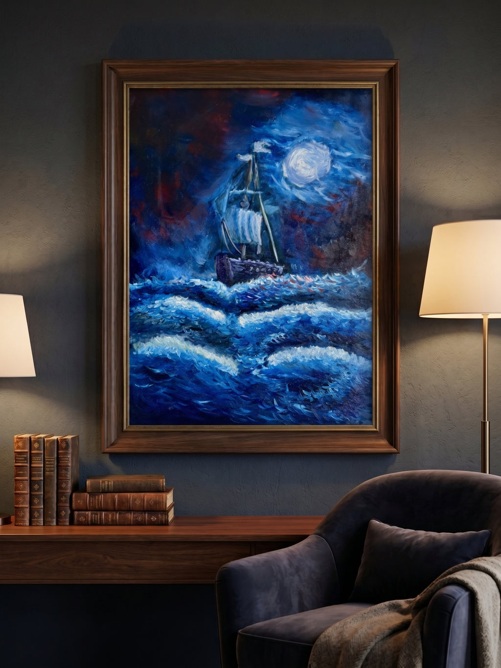 The Blue Sailing Boat