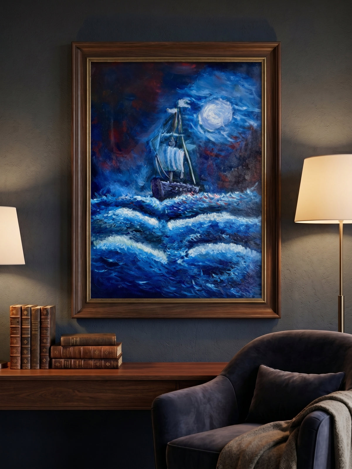 The Blue Sailing Boat